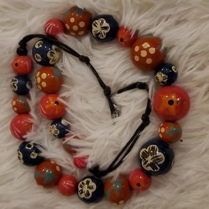 Wooden bead necklace